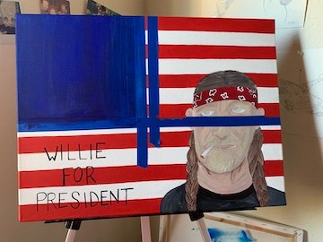 Willie Nelson painting by Samantha
