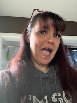 Momma doing a silly face.