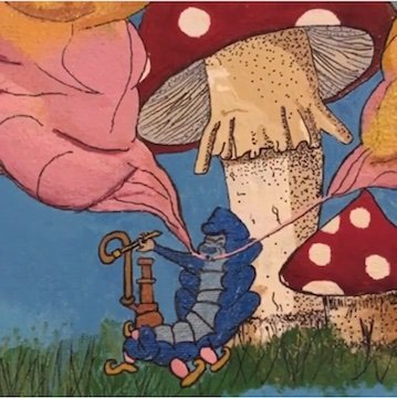 Alice in Wonderland caterpillar painting by Samantha