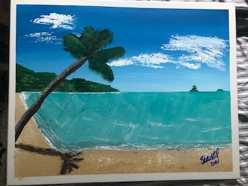 By the Pool painting by Carla Sewell