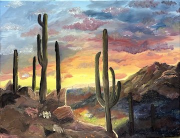 Desert landscape painting by Samantha