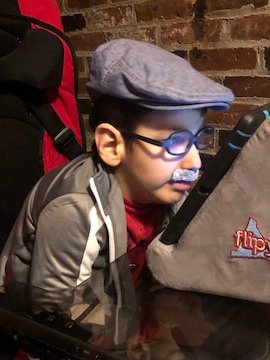 Charlie dressed up like his Jiddoo.