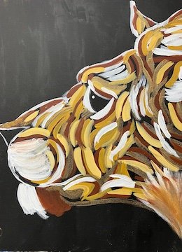 Lion painting by Carla Sewell